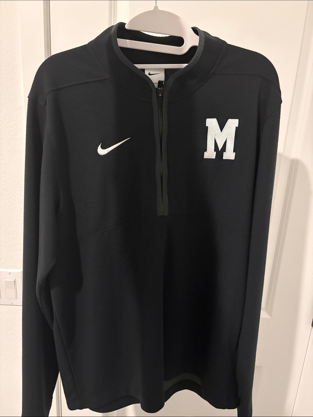 Nike Mizzou Black Quarter-Zip Pullover with White 'M'